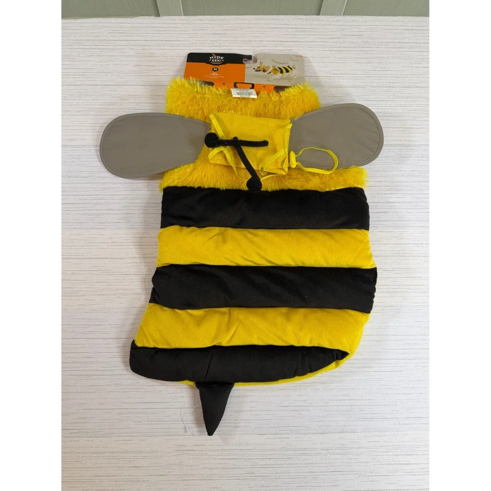 Hyde and EEK Boutique Bumble Bee Pet Costume Medium Vest Reflective Wings New